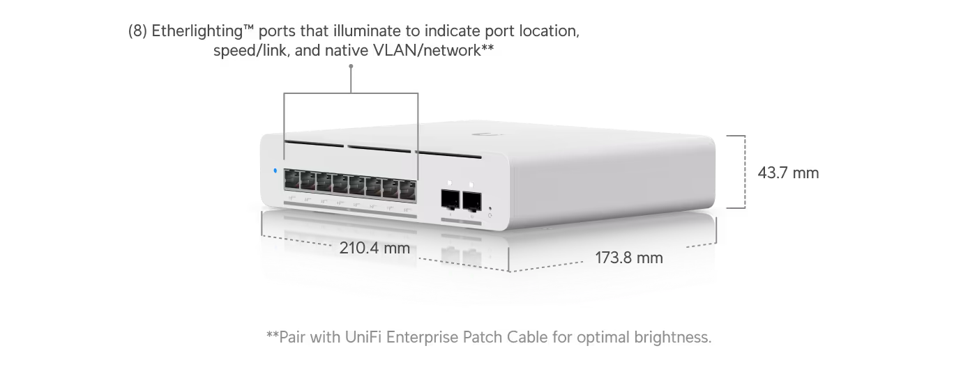 Ubiquiti Pro XG 8 PoE, Professional-Grade 8-Port, Layer 3 PoE